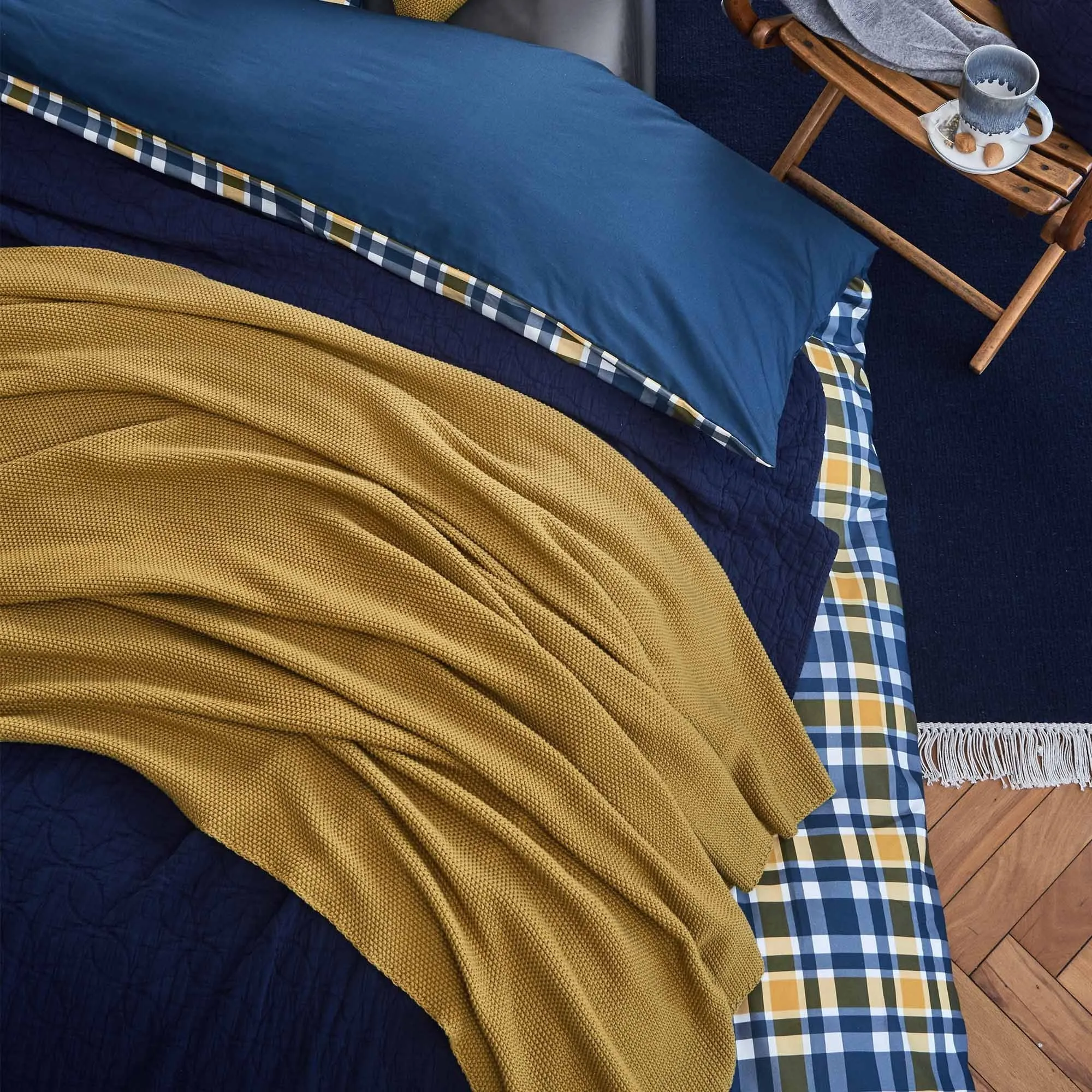 Antua Cotton Blanket [Mustard]